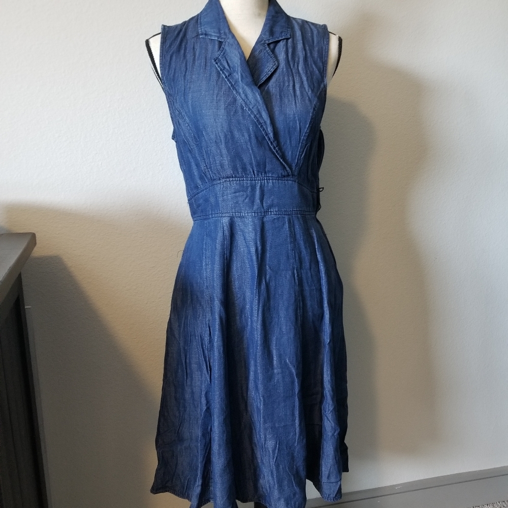 Chambray Blue Fit and Flare dress